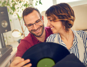 couple listening to music