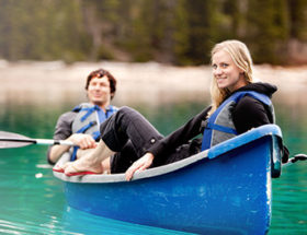 Couple kayaking