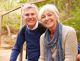 older couple on a date in the park